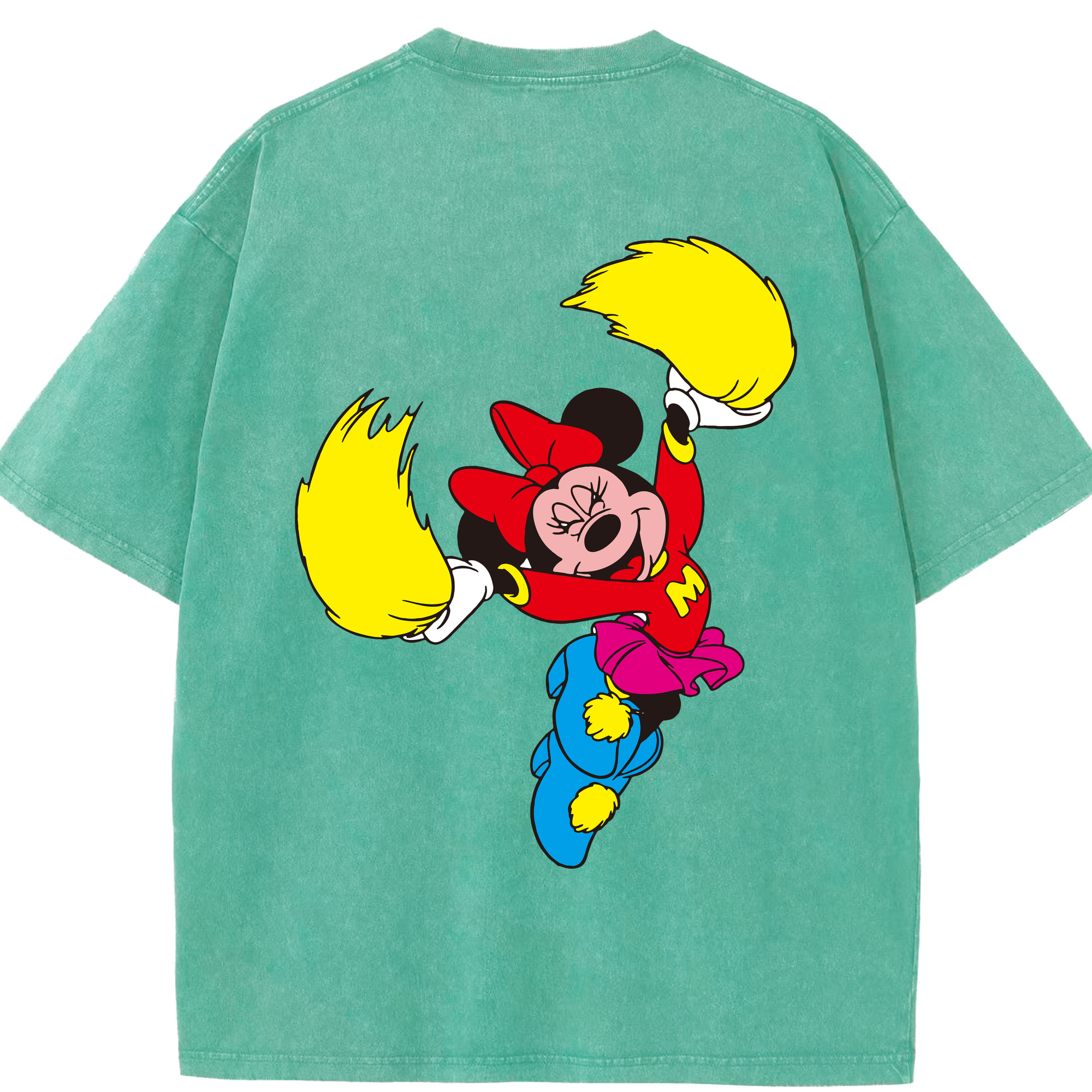 （画像用） ミッキーマウス Mickey Mouse 綿100% ヴィンテージ風 半袖Tシャツ（背面プリント）